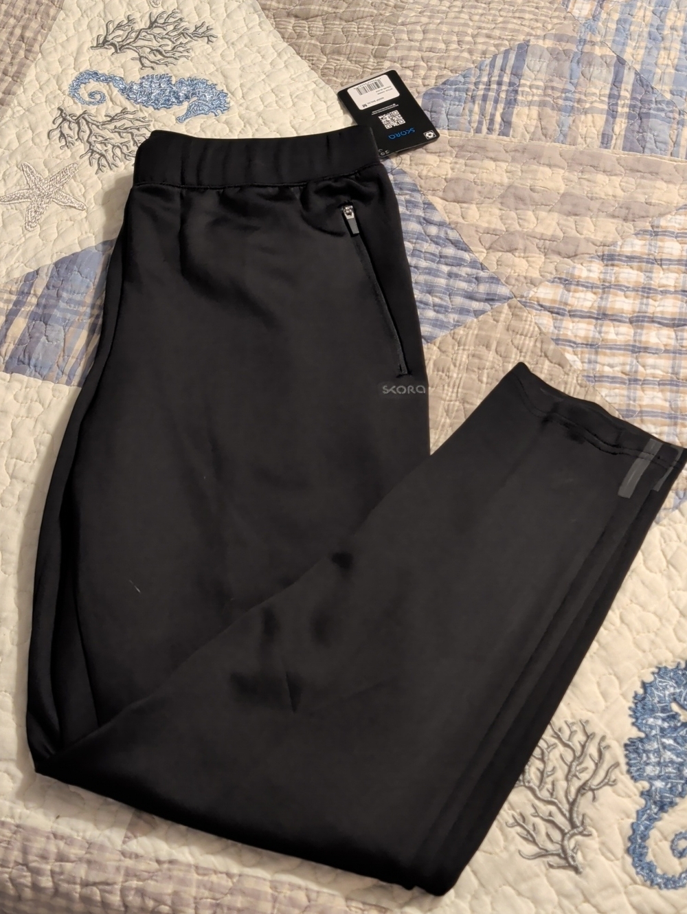Skora Tapered Leg Black Mens Joggers